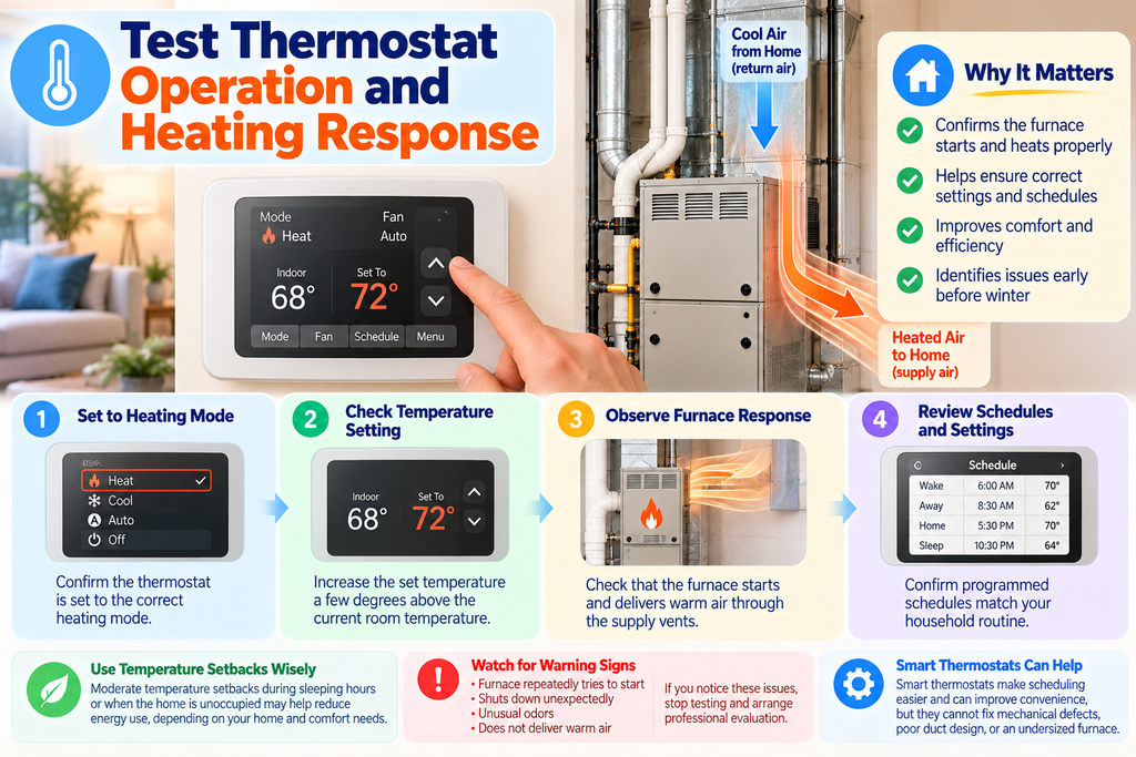 Test Thermostat Operation and Heating Response