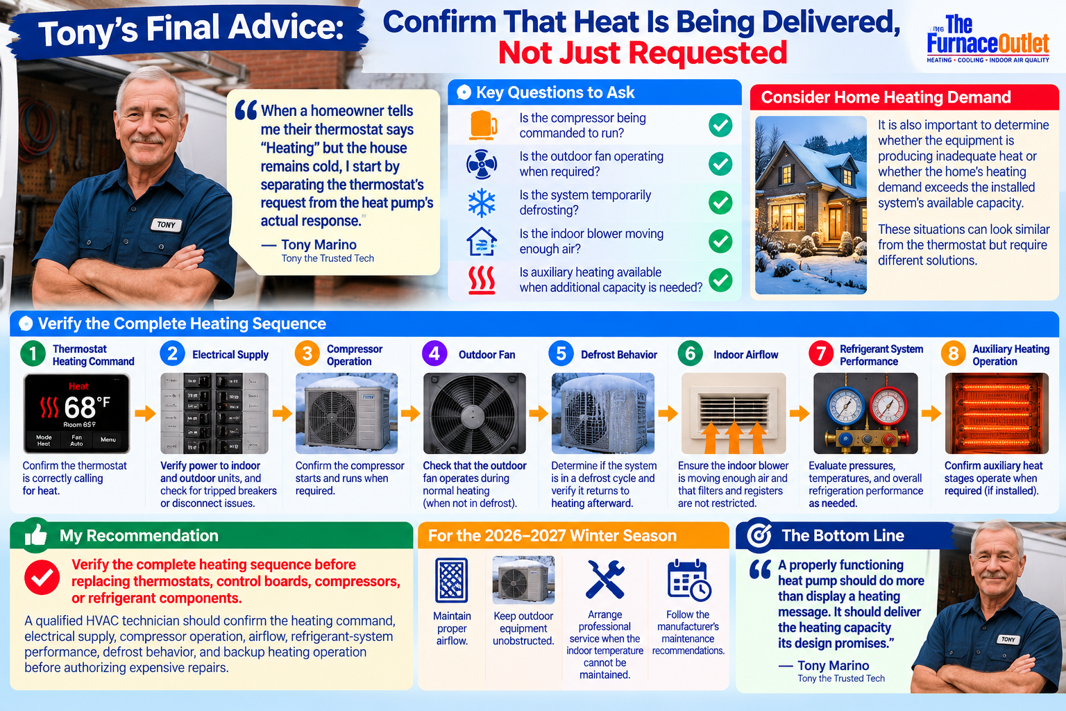 Tony's Final Advice: Confirm That Heat Is Being Delivered, Not Just Requested