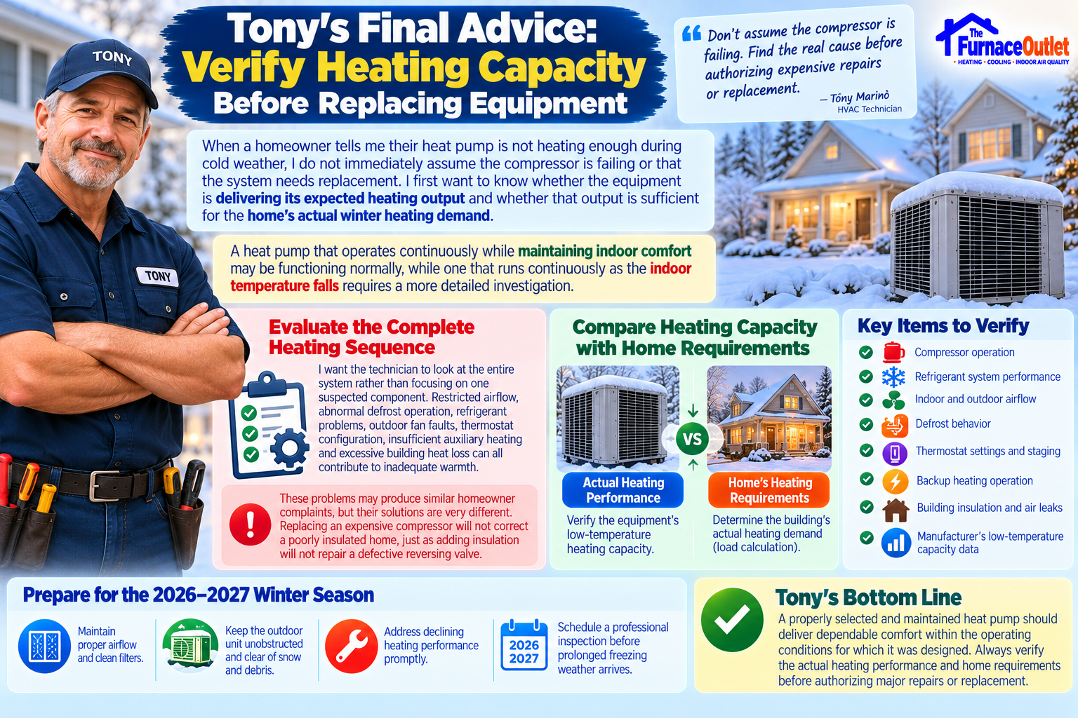 Tony's Final Advice: Verify Heating Capacity Before Replacing Equipment