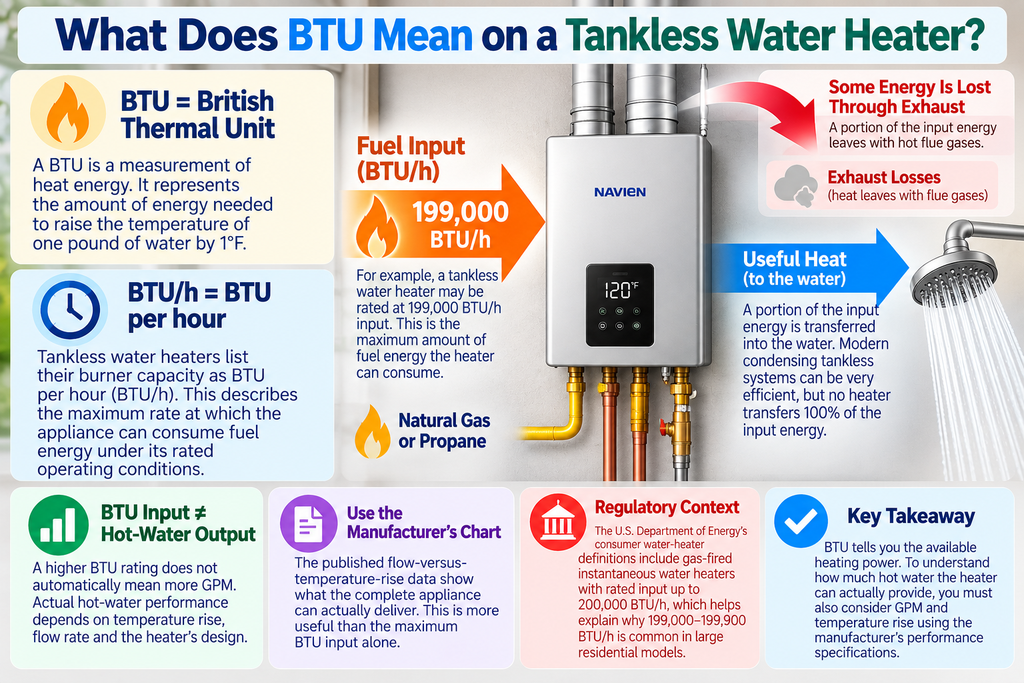 What Does BTU Mean on a Tankless Water Heater?