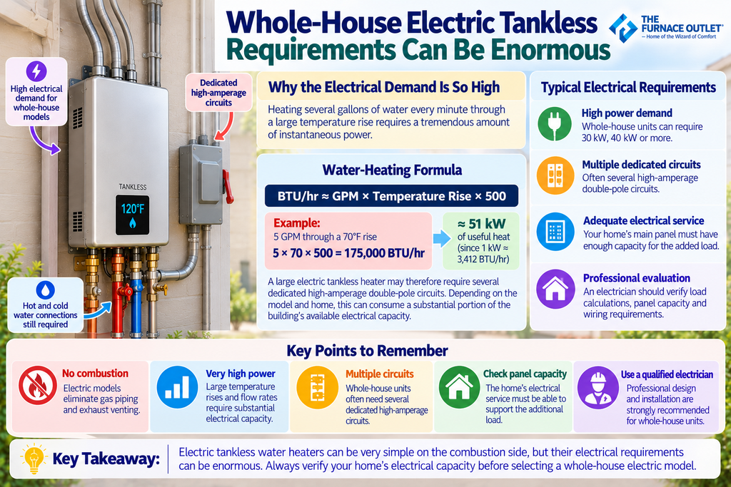 Whole-House Electric Tankless Requirements Can Be Enormous