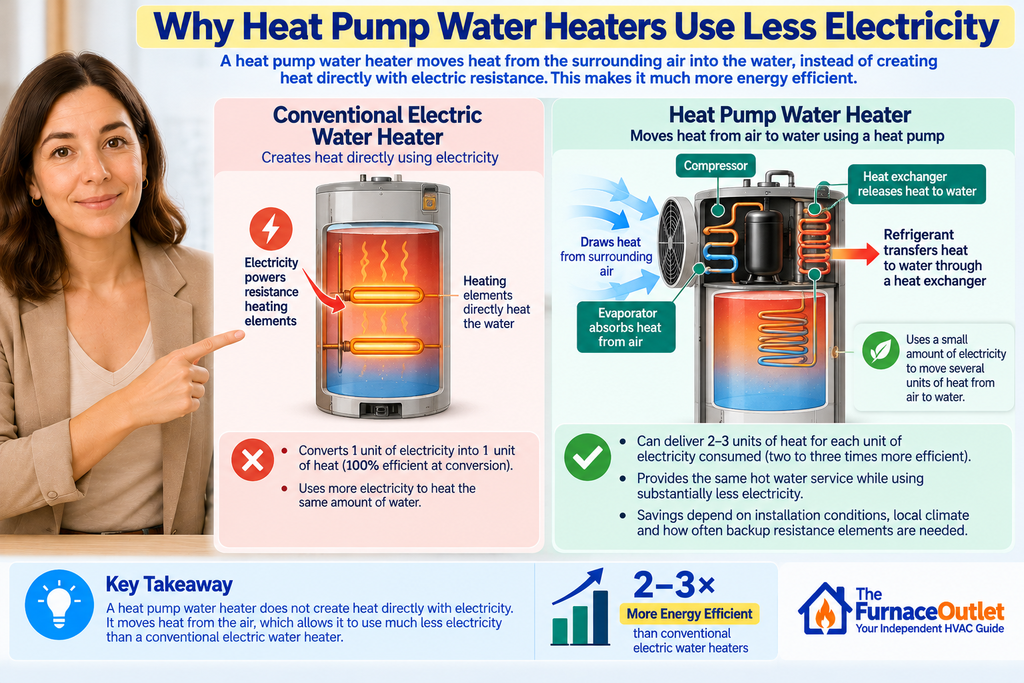 Why Heat Pump Water Heaters Use Less Electricity
