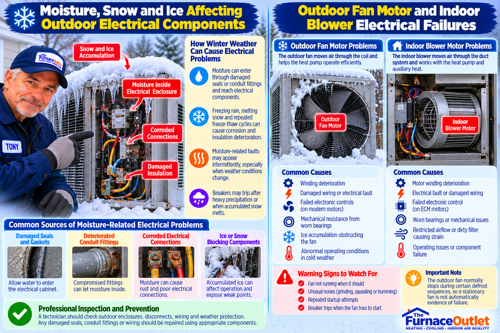 Moisture, Snow and Ice Affecting Outdoor Electrical Components