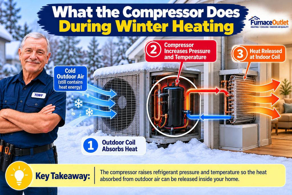 What the Compressor Does During Winter Heating