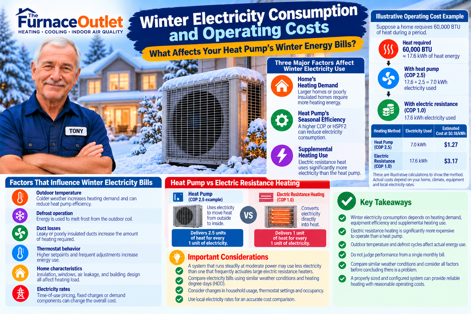 Winter Electricity Consumption and Operating Costs