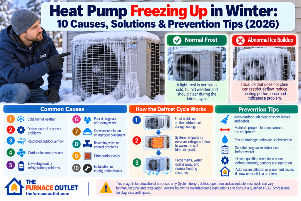 Heat Pump Freezing Up in Winter: 10 Causes, Solutions & Prevention Tips (2026)